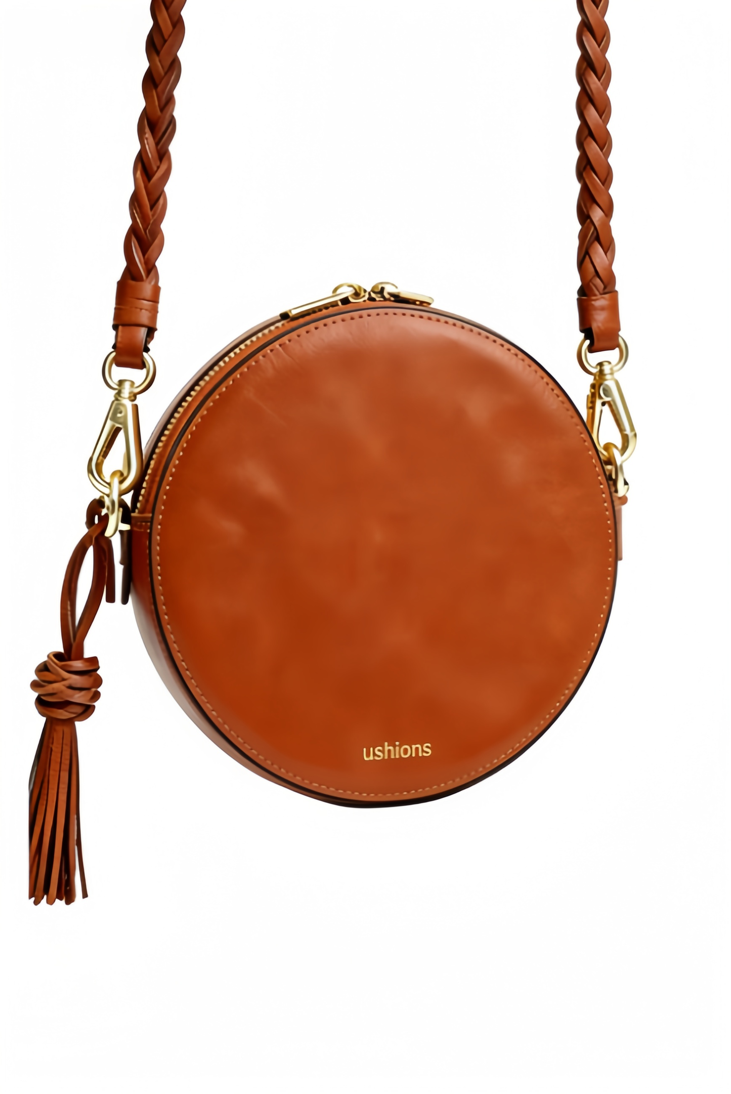 Riverside Weaver-Brown Woven Round Top - Handle Bag