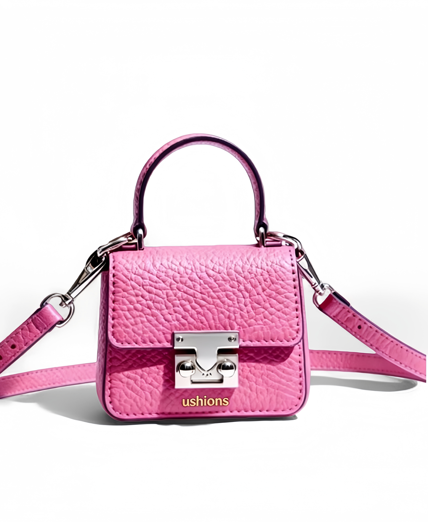 Mini Pink Textured Leather Crossbody Bag: Cute & Chic Essential