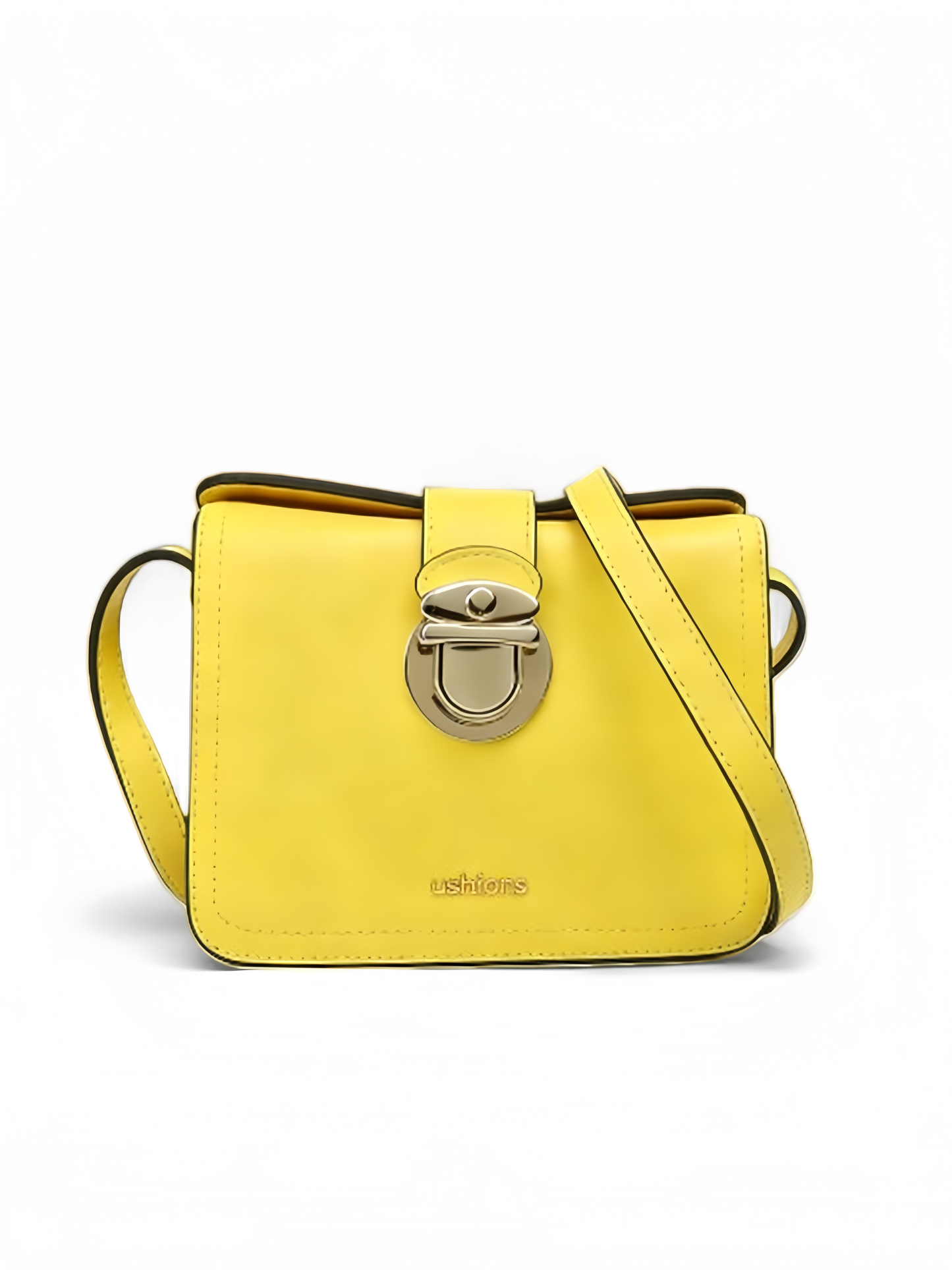 Yellow Crossbody Bag with Silver Hardware