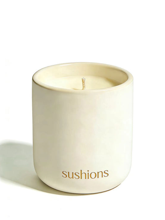 Sushions  Creamy Almond Fig Matte Ceramic Jar Candle