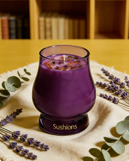 Sushions Velvet Plum Crystal-Infused Fine Candle (Creative Collection)