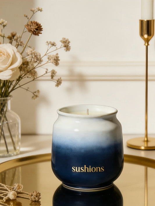 Sushions Navy Ombré Ceramic Candle (Creative Collection)
