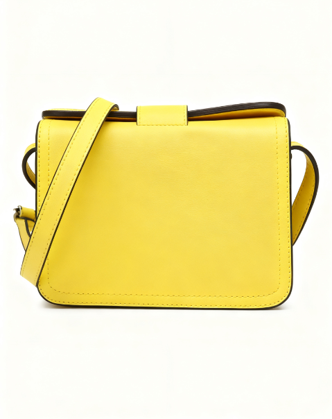 Yellow Crossbody Bag with Silver Hardware