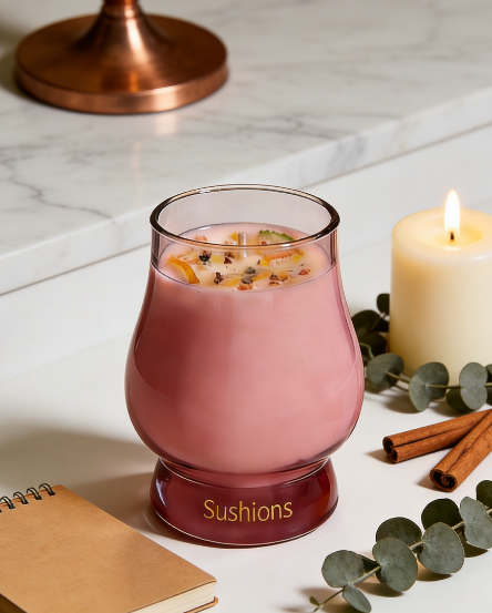 Sushions Blush Rose Crystal-Infused Fine Candle (Creative Collection)