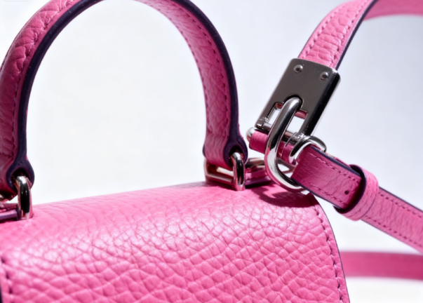 Mini Pink Textured Leather Crossbody Bag: Cute & Chic Essential