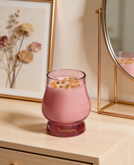 Sushions Blush Rose Crystal-Infused Fine Candle (Creative Collection)