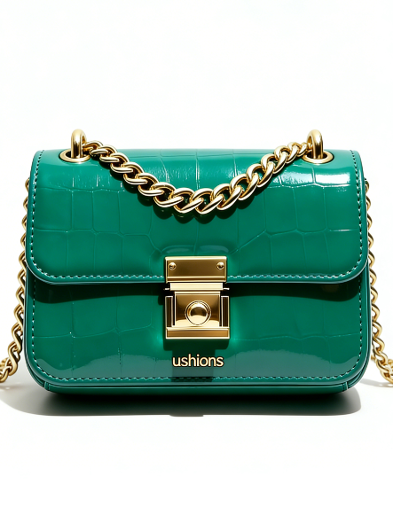 Velvet Moss-Emerald Green Mini Chain Crossbody Bag