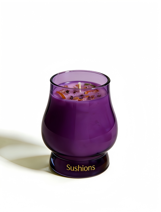 Sushions Velvet Plum Crystal-Infused Fine Candle (Creative Collection)