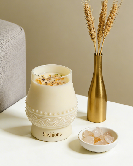 Sushions Ivory Pearl Crystal-Infused Fine Candle (Creative Collection)